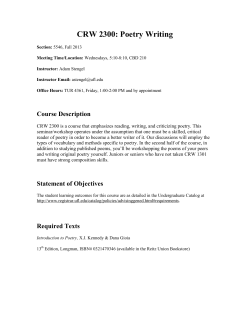 CRW 2300: Poetry Writing