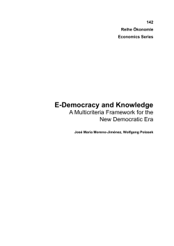 E-Democracy and Knowledge - Institut f&uuml;r H&ouml;here Studien