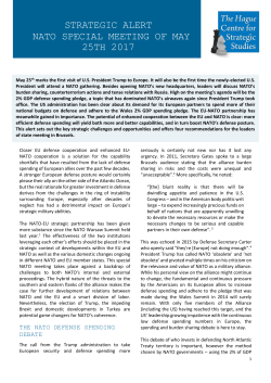 STRATEGIC ALERT NATO SPECIAL MEETING OF MAY 25TH 2017