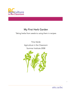 My First Herb Garden - Agriculture in Classroom Canada