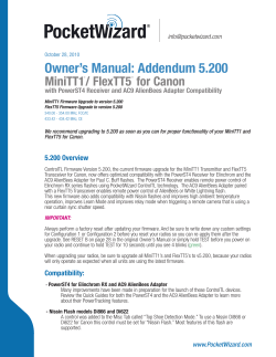 Owner`s Manual: Addendum 5.200
