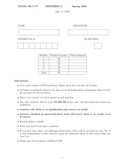 MATH 126 C/D MIDTERM 2 Spring 2016 May 17, 2016