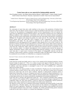 Castor bean cake as raw material for biodegradable material