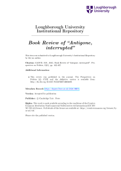 Review of Antigone, Interrupted
