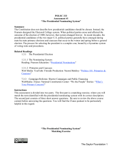 The Presidential Nominating System