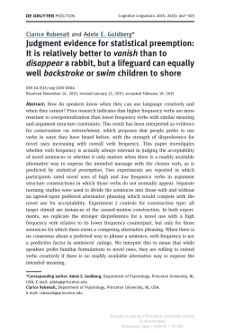 Judgment evidence for statistical preemption: It is