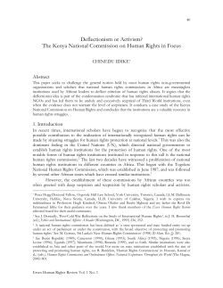 Deflectionism or Activism? The Kenya National Commission on