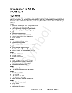Introduction to Art 1A - University of Manitoba