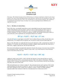 GLA 151-15 TitrationsAndpH Worksheet Key