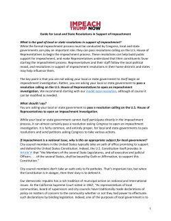 Guide for Local and State Resolutions in Support of Impeachment