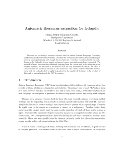 Automatic thesaurus extraction for Icelandic