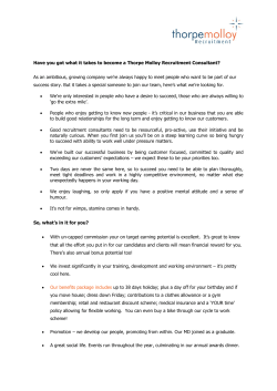 Have you got what it takes to become a Thorpe Molloy Recruitment