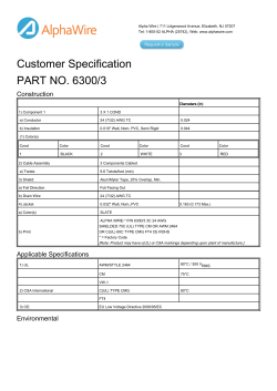 Customer Specification PART NO. 6300/3