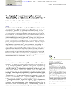 The Impact of Tannin Consumption on Iron Bioavailability and Status