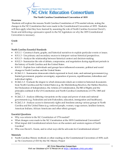 The North Carolina Constitutional Convention of 1835 Overview