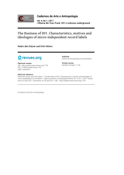 The Business of DIY. Characteristics, motives and ideologies of