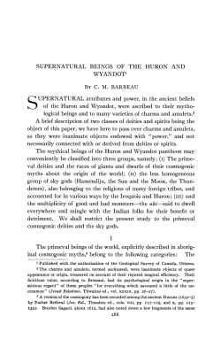 Supernatural Beings of the Huron and Wyandot