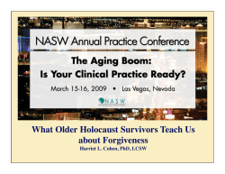 Holocaust Survivorship - Cohen