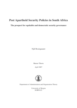 Post Apartheid Security Policies in South Africa - (BORA)