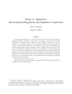 Prices vs. Quantities: Environmental Regulation and Imperfect