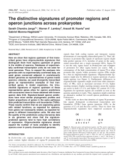 The distinctive signatures of promoter regions and operon junctions