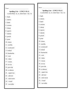 Spelling List &ndash; U3W2.V3L11 r-controlled- ar, or, latin base