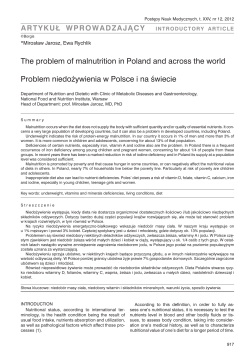 The problem of malnutrition in Poland and across the world Problem