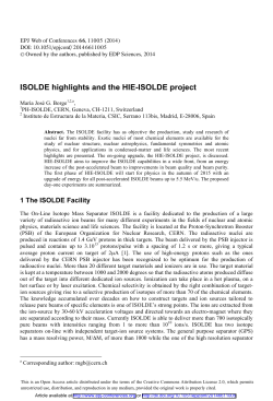ISOLDE highlights and the HIE-ISOLDE project