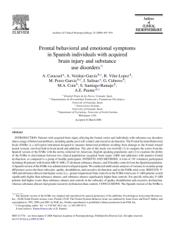 Frontal behavioral and emotional symptoms in Spanish individuals