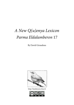 A New Q(u)enya Lexicon