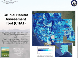 WAFWA`s Crucial Habitat Assessment Tool (CHAT) Initiative