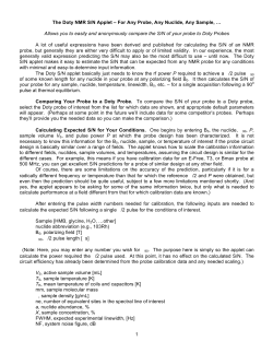 1 The Doty NMR S/N Applet &ndash; For Any Probe, Any Nuclide, Any