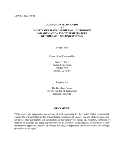 Companion Study Guide on Short Course on Geothermal Corrosion