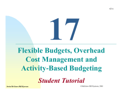 Flexible Budgets, Overhead Cost Management - McGraw
