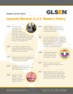 Important Moments in US Women`s History