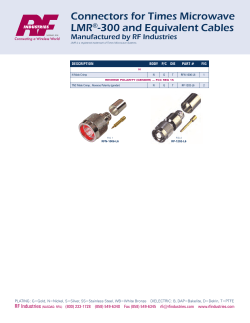 Connectors for Times Microwave LMR&reg;