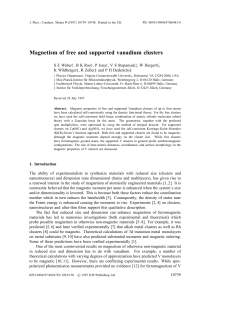 Magnetism of free and supported vanadium clusters
