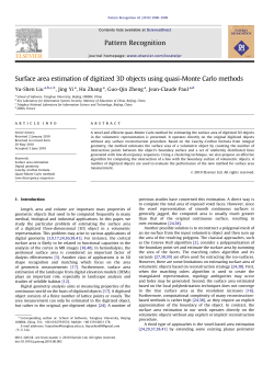 Surface area estimation of digitized 3D objects using quasi