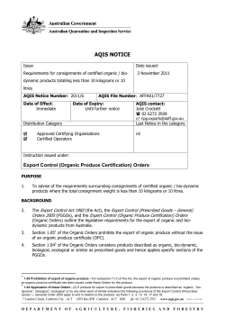 AQIS Notice 2011/6