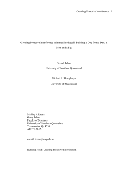 Creating Proactive Interference in Immediate Recall: Building a Dog