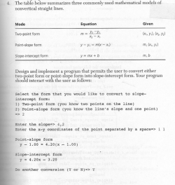 m = Y2 - Y1 Design and implement a program that permits