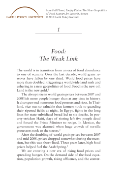 Food: The Weak Link - Earth Policy Institute
