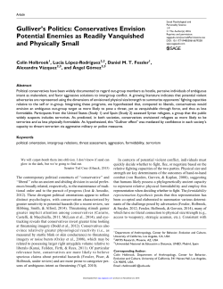 Gulliver`s Politics: Conservatives Envision Potential