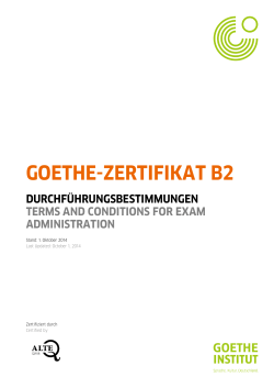 Durchf&uuml;hrungsbestimmungen Goethe-Zertifikat B2 - Goethe