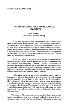 Transgendered Sex and Healing in Celestina