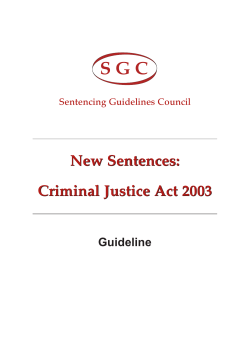 New Sentences: Criminal Justice Act 2003