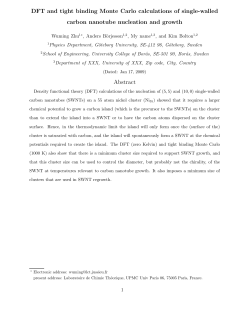 DFT and tight binding Monte Carlo calculations of