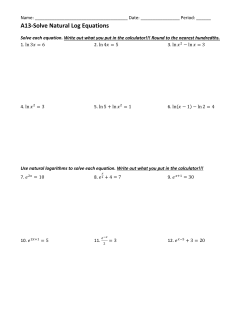 A13-Solve Natural Log Equations