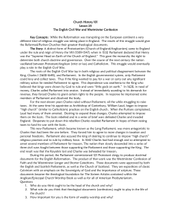 Church History 101 Lesson 25 The English Civil War and