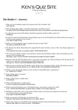 The Beatles 1 - Answers